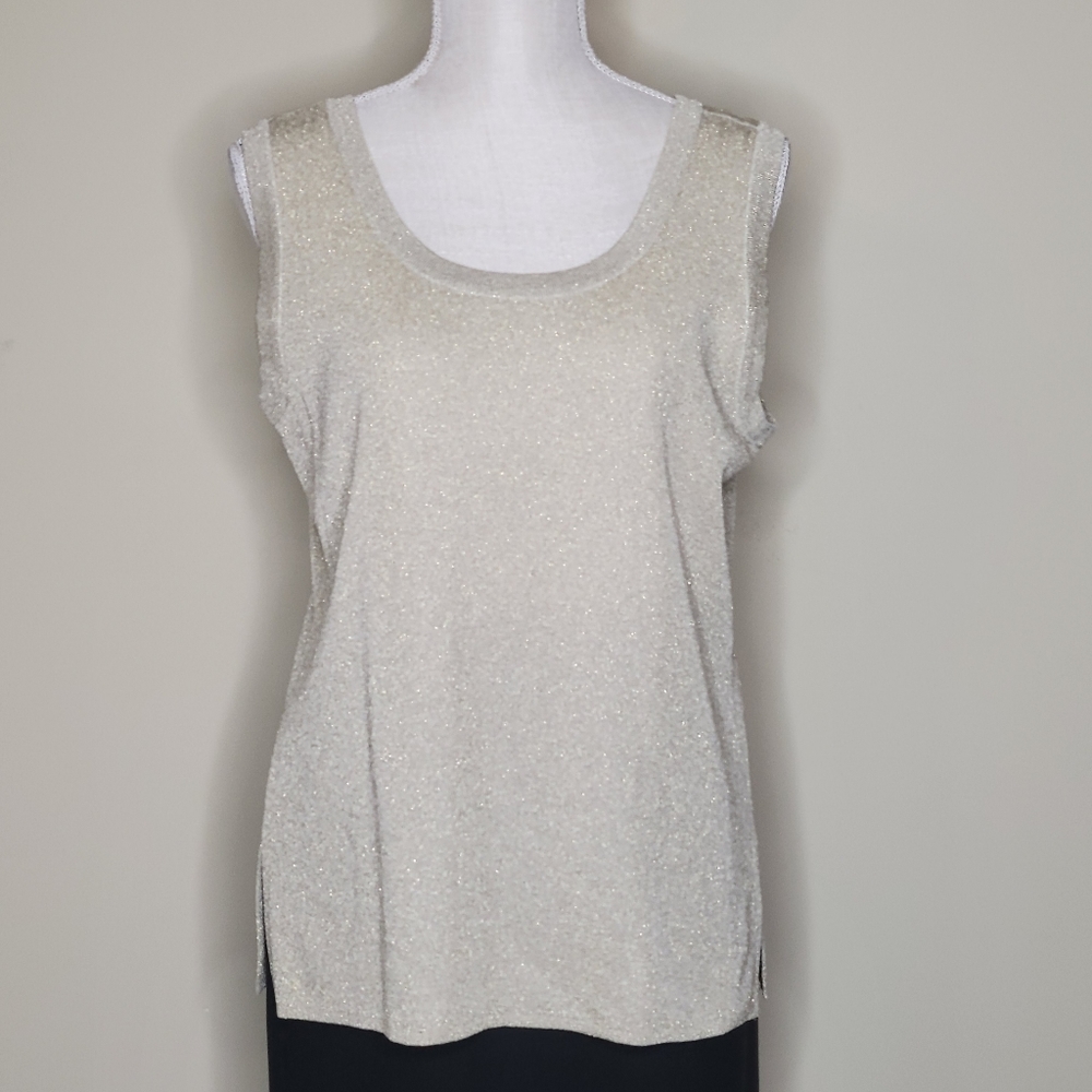 Misook Gold Shimmery Tank / Shell size Large